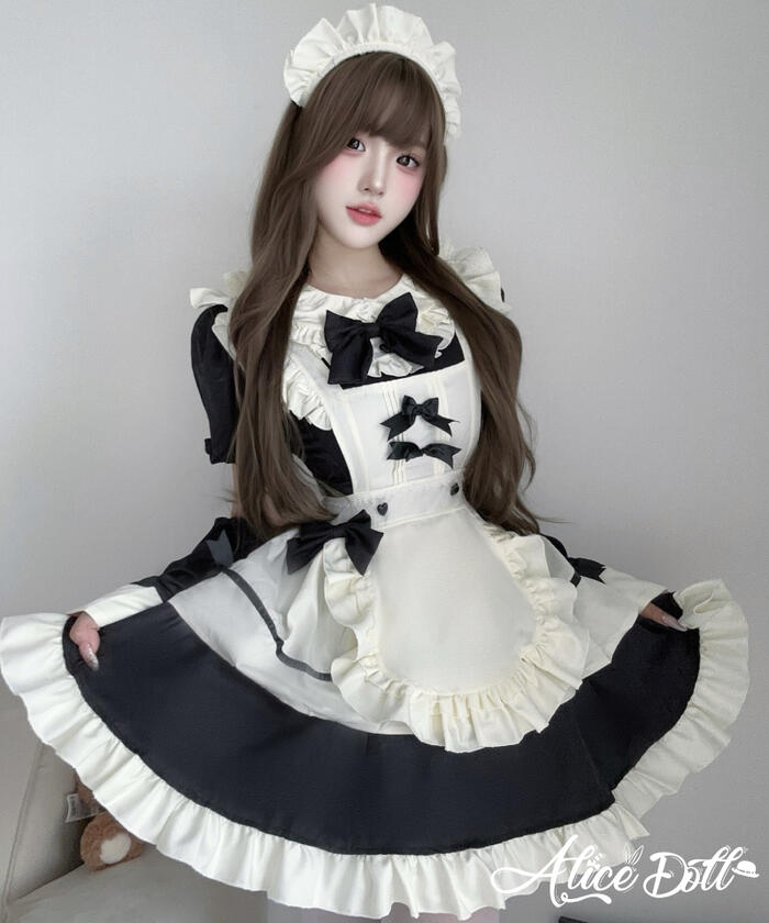 レトロロリータドレス+エプロン