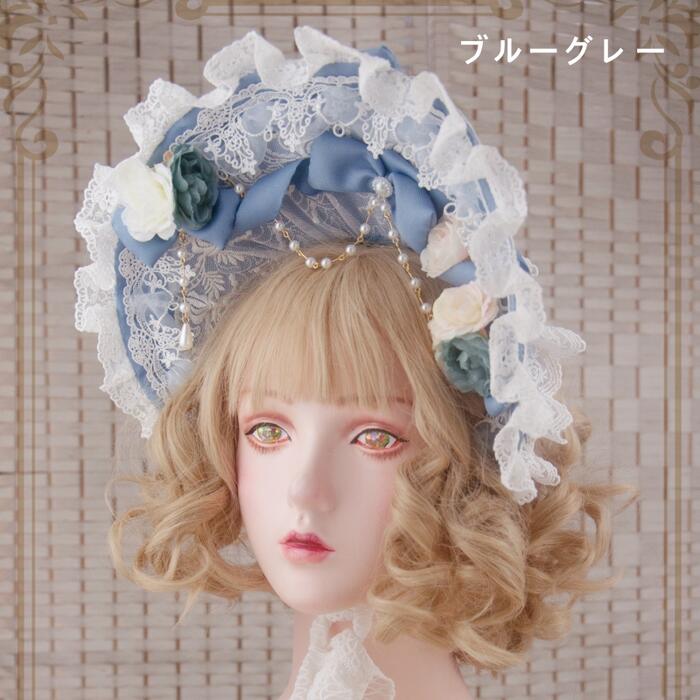 ローズさん　アンティーク　ビスクドール金髪ピンクドレス レース帽子 ロリータ アシンメトリー ドレス＋帽子セット 通年 ピンク