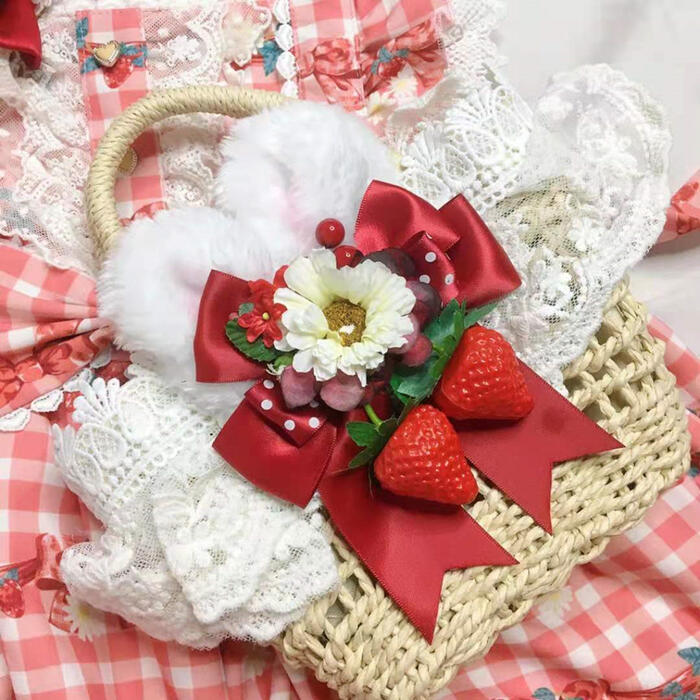 ぬいぐるみカゴ 苺花 藤編み 収納 ロリィタ ハンドメイド 海外作家様 部屋飾り 楽天市場】ロリータ ラタンバスケット 甘ロリ 籐かご 撮影小物 ミニ