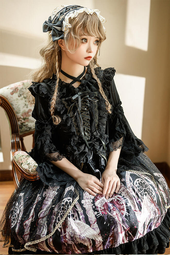 レディース ワンピース ロリータ ロリィタ Lolita ゴシック ゴスロリ お姫様 ドレス ブラック ベージュ ゆめかわいい ノースリーブ キャミソールワンピ Jsk ジャンパースカート 華やか 可愛い リボン レース フレア ふんわり コスプレ ハロウィン パーティー Umu Ac Ug