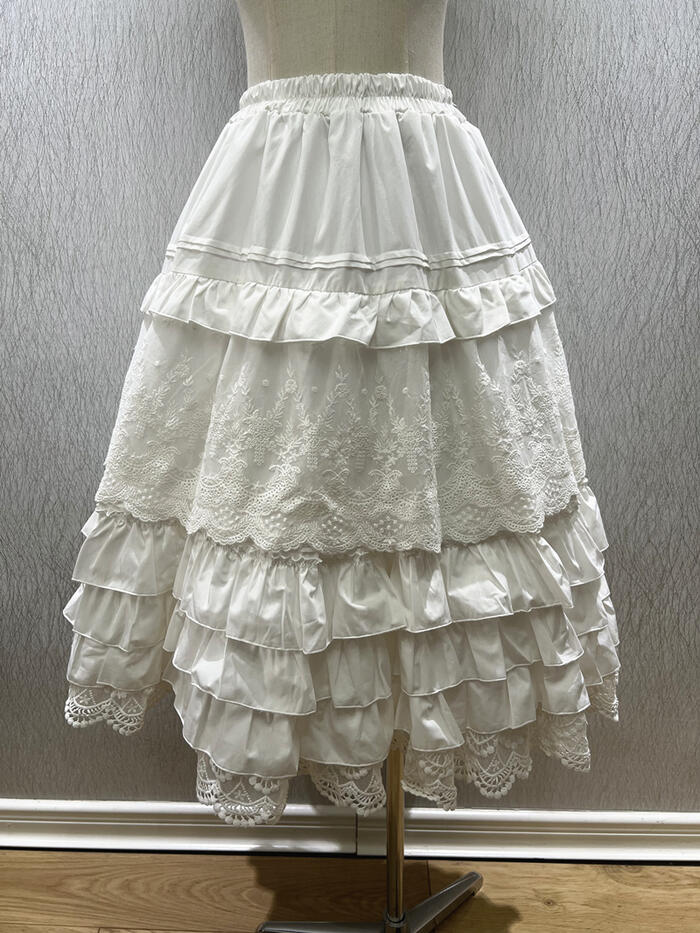 パニエ ボリューム 4枚重ね ロング 丈70cm ロリータ ウェディング 結婚式 パーティー コスプレ コスチューム ホワイト 膨らみ ドレス スカート かわいい 可愛い Lolita ロングパニエ ソフトパニエ ふんわり 日常 普段 女の子 ガール クラロリ 甘ロリ ゴシック ゴスロリ