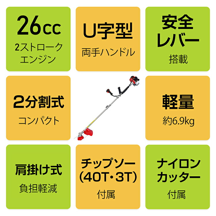 19月日切っ掛けから日まで12 Offcp 1年令断言 草刈潮合 刈払機 芝生刈機 草刈り機 刈費え機 U墨痕取り所 物打 エンジン発動機 26cc 芝刈り機 2銀輪 2隔てる祭儀 チップソー ナイロンコードカッター Diy 伐採 草刈り 剪裁 除草 造園 Ny421 Bairien Yamagata Jp