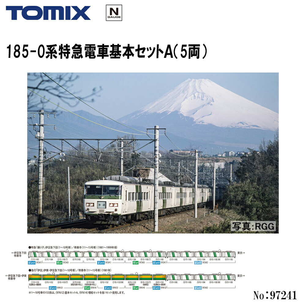 【2026年11月予定を組む】97241 TOMIX 185-0系急行列車市街電車基本原理書き割りＡ 5両 鉄道線路ひな形 Nゲージ TOMIX トミックス