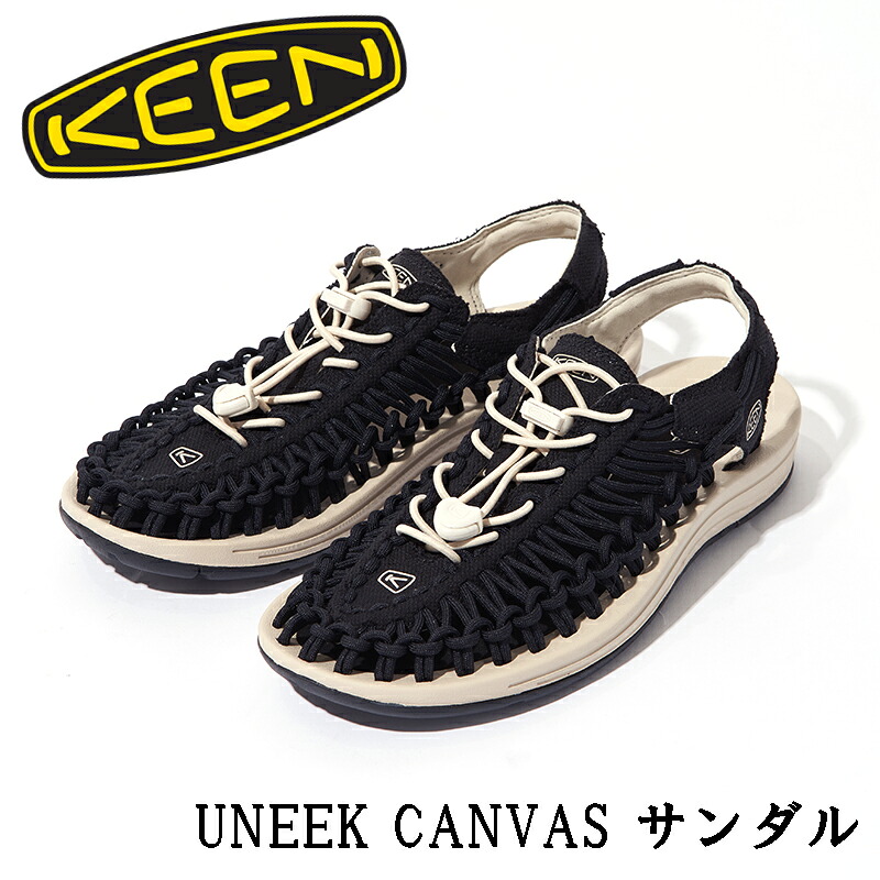 KEEN ウィメンズ ユニーク レディース サンダル スニーカー シューズ お出掛け 旅行 街歩き カジュアル アウトドアキャンバス 1028565 Black/Birch