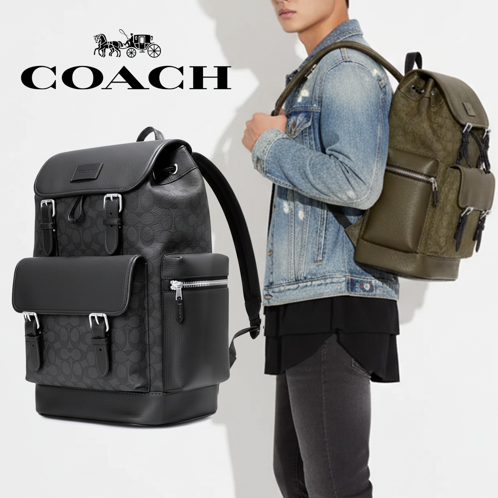 楽天市場】COACH CE523 BLACK スプリント バックパック シグネチャー