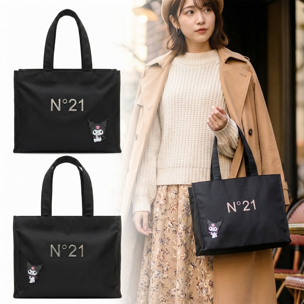 N°21 ヌメロ ヴェントゥーノ KUROMI クロミ BOX TOTE BAG ボックス席 トート 御徒面子 ショッパー