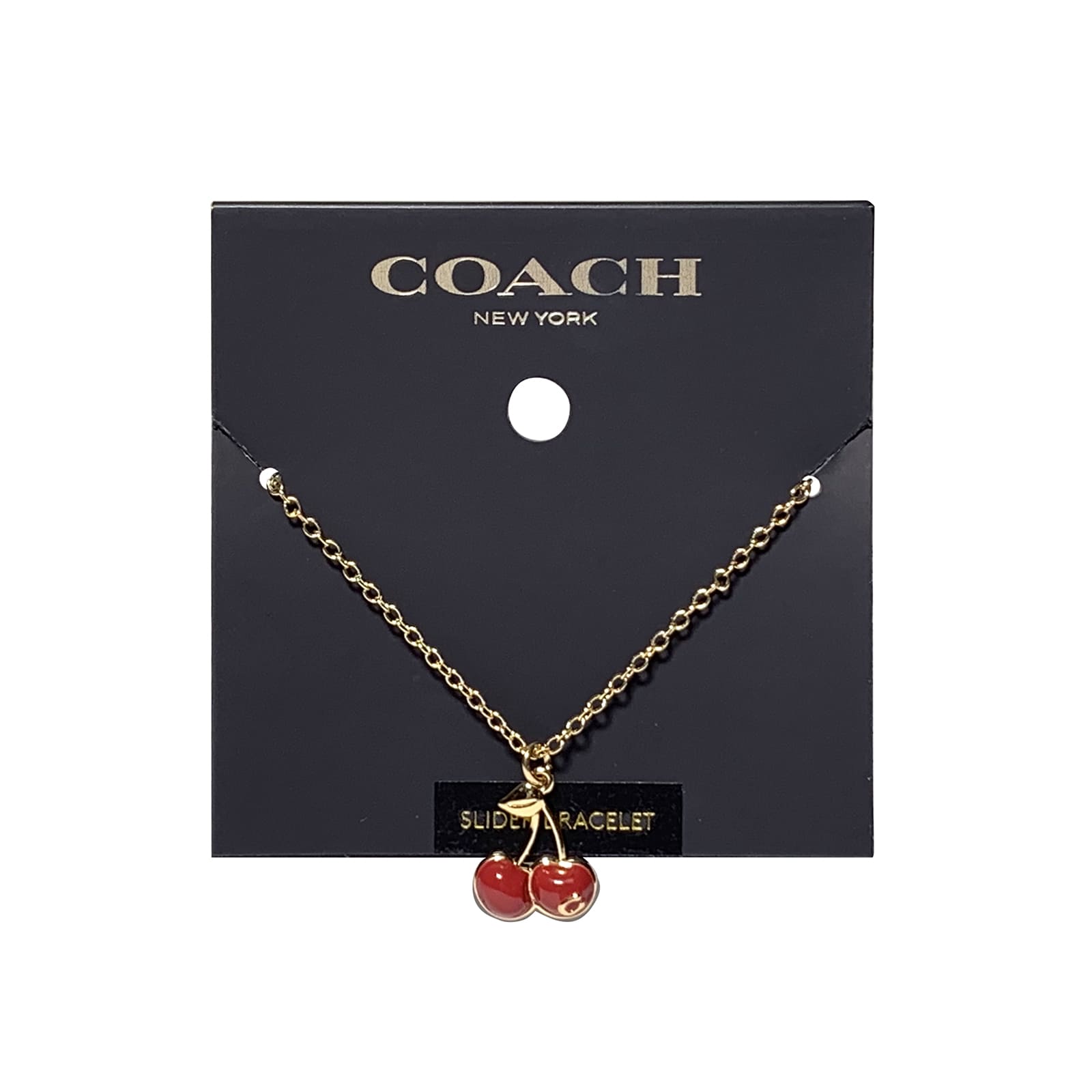 COACH CD852 パヴェ チェリー ペンダント ネックレス