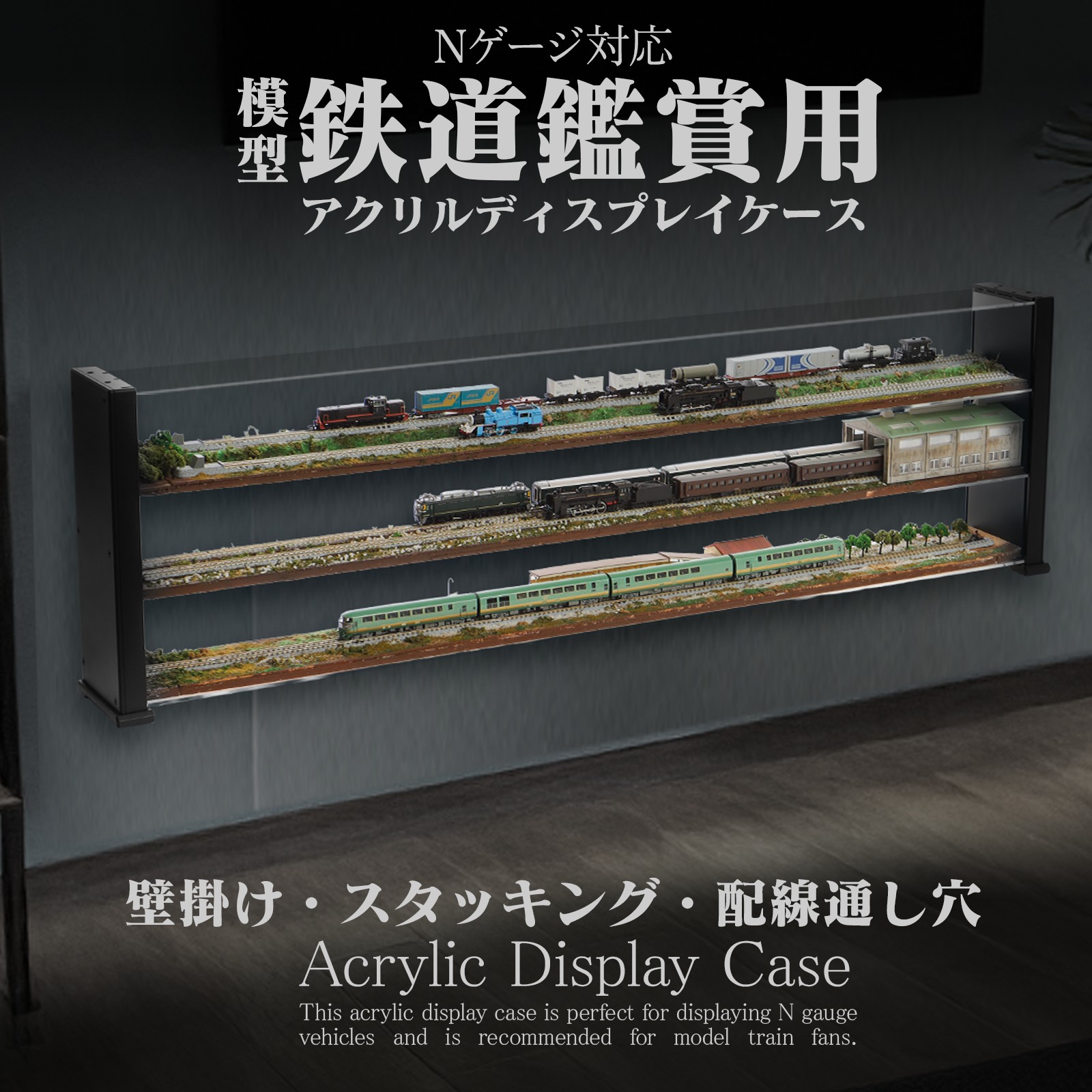 【※仕上げ前まで完成済商品※】 Nゲージ コレクションケース ジオラマ ケース nゲージ 鉄道模型 ディスプレイケース 電車 収納ケース HOゲージ 収納ケース 展示ケース 鉄道 模型 ケース 電車 壁掛け