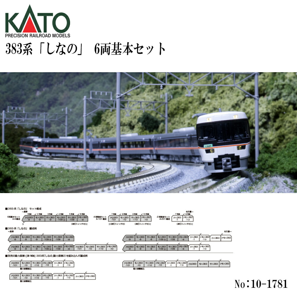 【2026年10月】 10-1781 KATO 383系 しなの  6両基本原理書き割り ※2 鉄道線路ひな形 Nゲージ KATO カトー