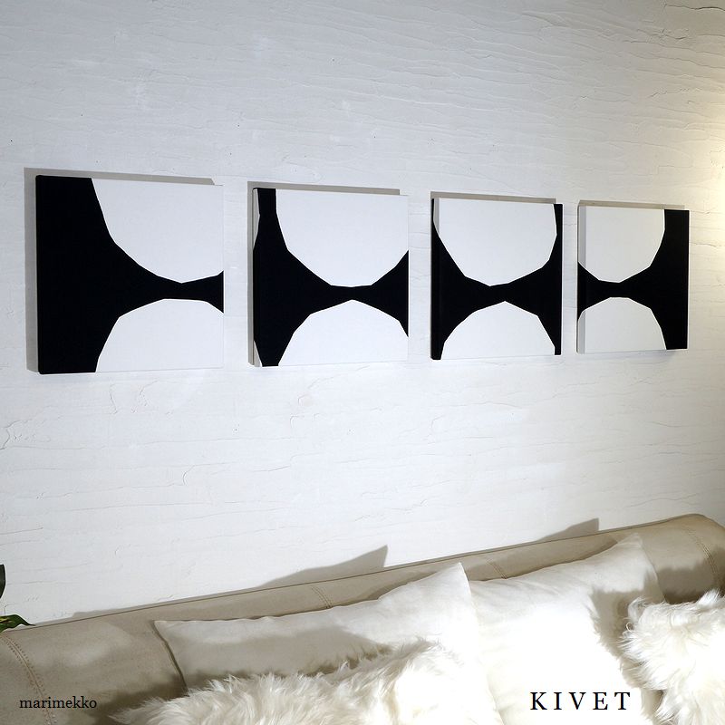 ファブリックパネル アリス marimekko KIVET 30×30糎 4枚組 一本調子 白いこと 黒いこと マリメッコ キヴェット 取り付き引っかかり属する 身ぎれい感 流行り 室内装飾 座標 北欧 レトロ 画一主義感 今めかしい 北欧室内装飾