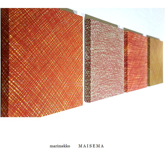 ファブリックパネル アリス marimekko Maisema 30×30cm 4枚セット 暖色系 北欧 ４枚連続 ファブリックボード マリメッコ マイセマ　和室