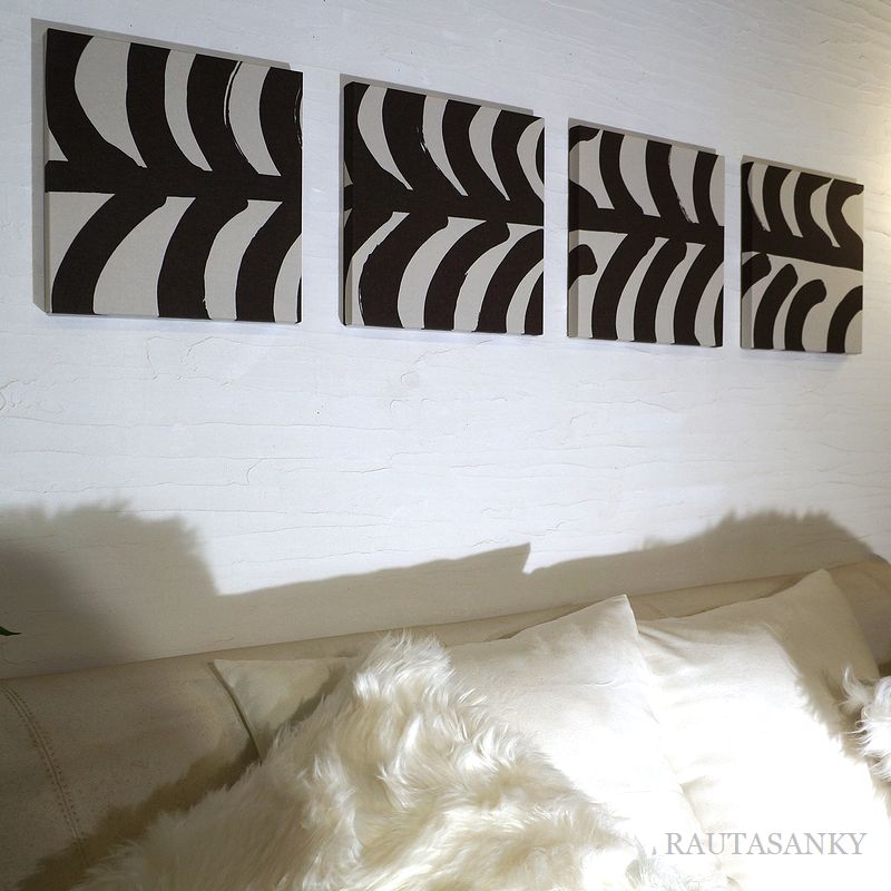 ファブリックパネル marimekko RAUTASANKY 30×30糎 ４枚仕掛ける 薄墨色 ラウタサンキィ マリメッコ 北欧 フィンランド