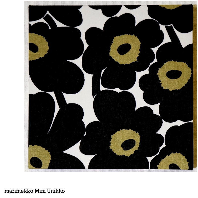 Marimekko Ssファブリックパネル ブラック 小さいマリメッコファブリックパネル Miniunikko ｃｍ