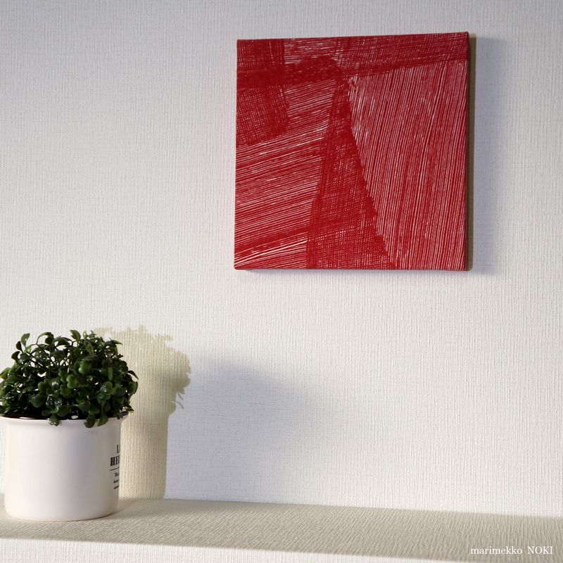 楽天市場 送料無料 Marimekko Ssファブリックパネル Noki レッド ｃｍ 小さいマリメッコファブリックパネル 北欧 ノキ Red 日時指定不可 クリックポスト発送 アリス楽天市場店
