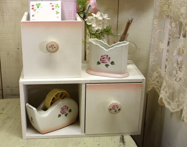 アリスの時間 プリンセスシリーズ　木製　二段ラック　ローズ　木製ボックス付き 12/21迄値下げ】アリスの時間 プリンセスシリーズ 木製 二段ラック