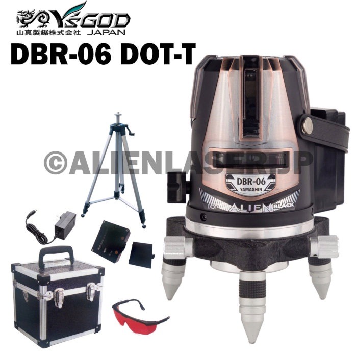 1年保証 山真 YSGOD ヤマシン DBR-06DOT-T 5ライン ドット レッド レーザー 墨出し器 本体+三脚｜エイリアンレーザー・ジェーピー