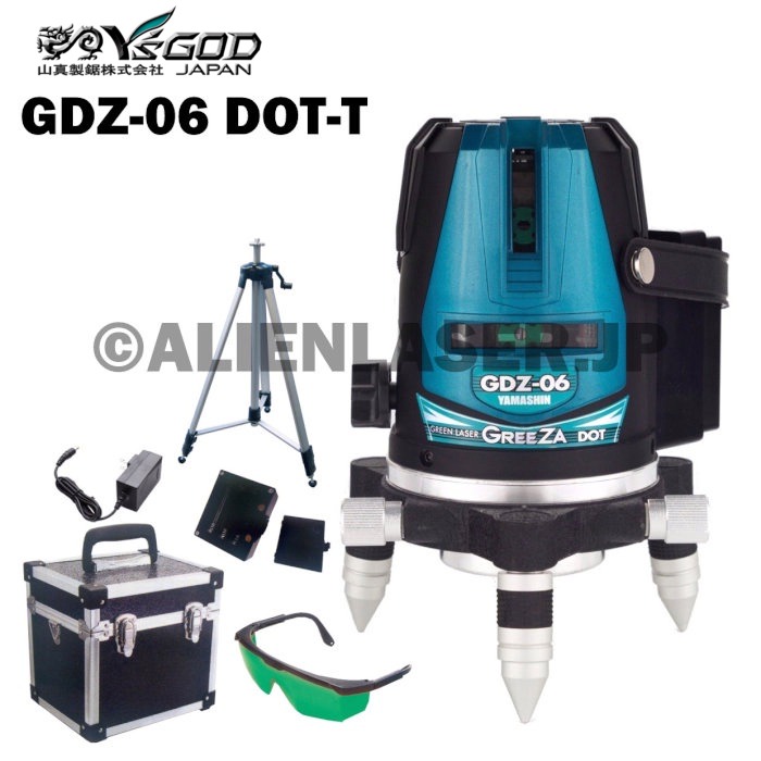 1年引き受ける 山真 YSGOD ヤマシン GDZ-06DOT-T 5生産ライン 点点 緑であること レーザ 墨出し器 本体+三脚