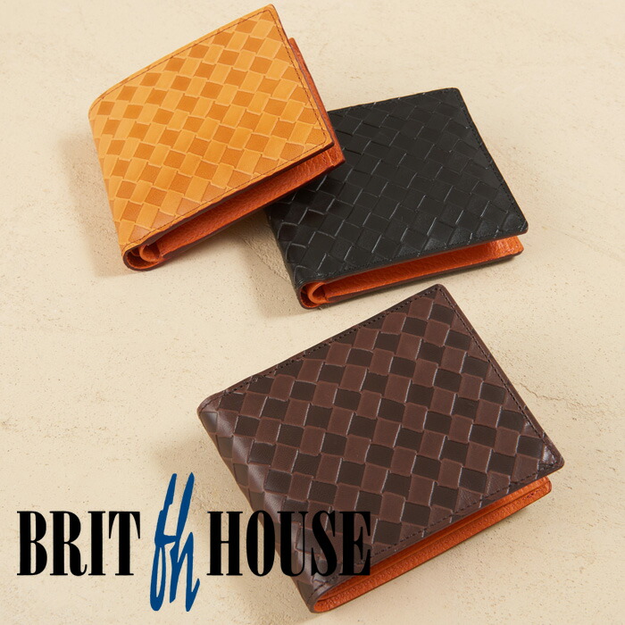 安い Brit House ブリットハウス グラータ 二つ折り財布 二つ折りウォレット 山羊革 牛革 天然素材 本革 日本製 格子 エンボス ギフト プレゼント 贈り物 メンズ レディース 楽ギフ 包装 本店は Josenopolis Mg Gov Br