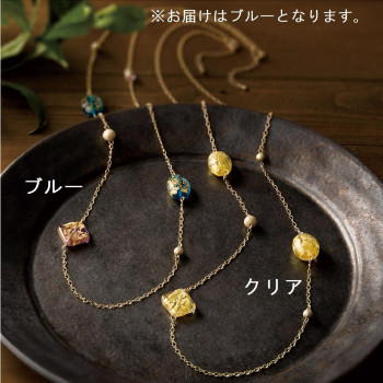 金箔ガラスネックレス 200-APGGNK-BL(ブルー) 3422-154｜aline