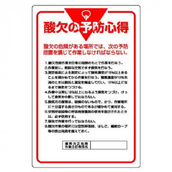 社会的単位 管理すること書きあらわす板 酸欠の止めること心得 808-44