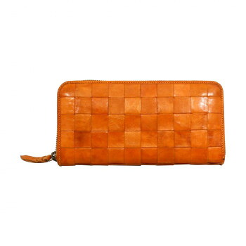 zucchero ヌメ革メッシュラウンド財布 メッシュシリーズ BR ブラウン 40 47735|aline