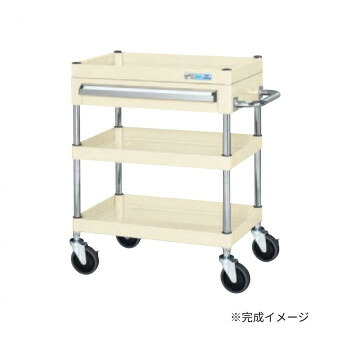サカエ CSパール手押し車中量印字機 抽き出し付 象牙色 CSP-6073ASEI