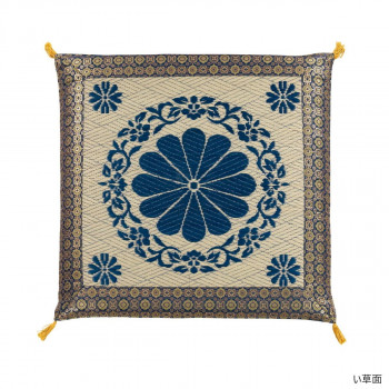 い草と金襴 リバーシブル御前座布団四方菊 70cm&times;70cm MC001｜aline