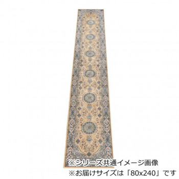 ロイヤル ベルギー製モケット織り 廊下敷 ベージュ 80x240珊 R1487624BE