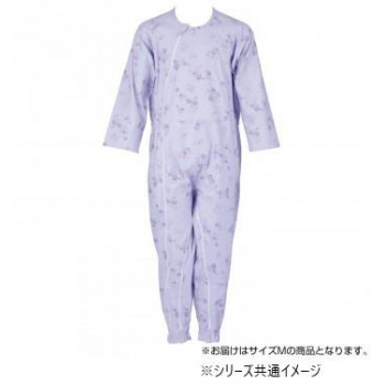 フットマーク　介護つなぎ服(前開き)　M　パープル　403420