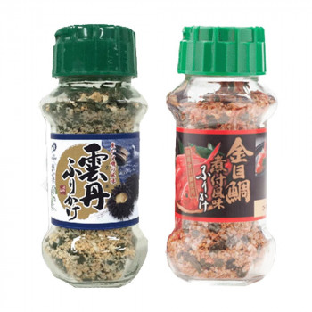 みなり 雲丹ふりかけ 85g・金目鯛煮付風味ふりかけ 80g　各15個セット｜aline
