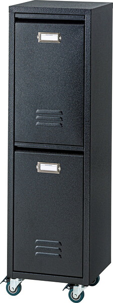 ラルド ダストボックス ゴミ箱 スリム 省スペース 大容量 12L 分別対応 フロントオープン キッチン リビング 玄関 オフィス カフェ風 インダストリアル モダン シンプル スチール ポリプロピレン ハンマートーン 掃除しやすい ブラック