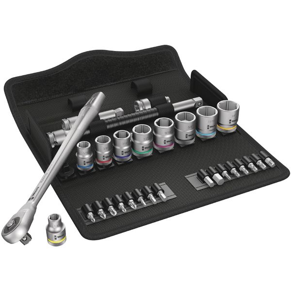 WERA ヴェラ 差込角3/8DR 29点組 ソケットレンチ セット ラチェットレンチ戻り角4.7度 004050 工具 ツール DIY 作業工具 レンチ｜aline