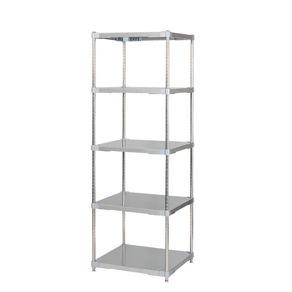 ステンレス シェルフ 60×60cm 5段 H180cm 日本製 耐錆 耐薬性 耐久性 冷蔵 冷凍 高温多湿対応 収納棚 オープンラック 組立式|aline