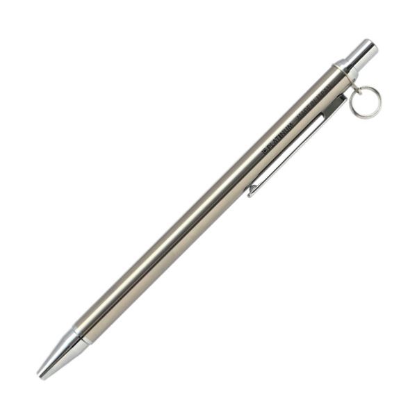プラチナリング付ステンレス油性ボールペン 0.7mm 黒 (軸色:ステン) BSL-DWR #9 ステン 1セット(10本)|aline
