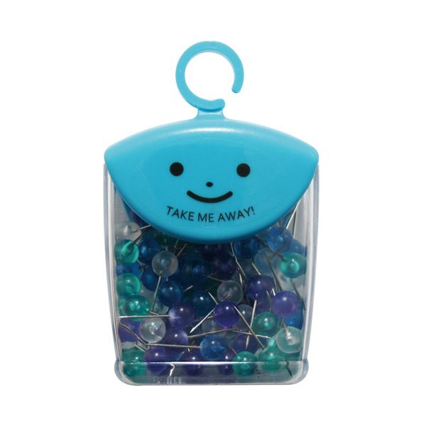 （まとめ）ミツヤ ツレテッテ マップピン頭径Φ6mm 針長10mm クリアマリンカラー4色アソート TM-8-M 1セット(350本：70本×5ケース)【×5セット】