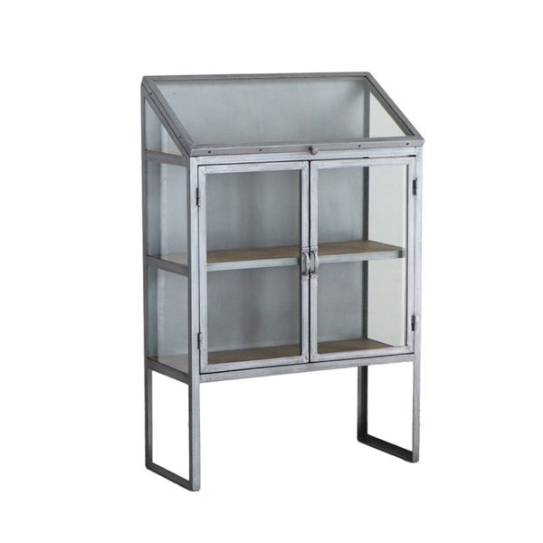 収納 キャビネット 約幅800mm シルバー スチール 古材 ガラス 扉付 収納棚 UP146 MACARONICABINET リビング 書斎 インテリア家具【代引不可】｜aline