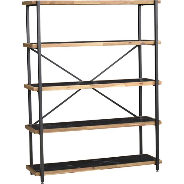 シェルフ オープンラック 5段 幅118cm 耐荷重30kg ダークグレー DGY 組立品【代引不可】