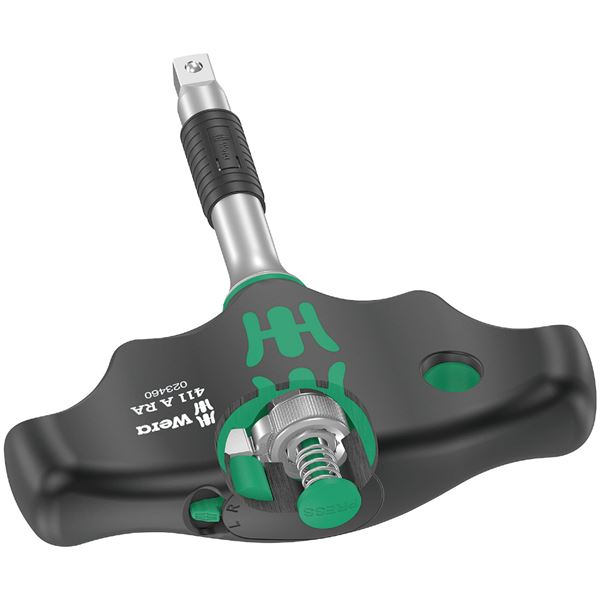 WERA ヴェラ 差込角1/4DR T型 ラチェットドライバーハンドル 軸長45mm ギア数80 023460 工具 ツール DIY 作業工具 道具｜aline
