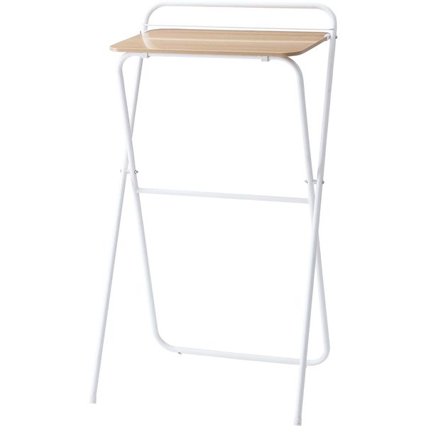 フォールディングハイデスク ホワイト （折りたたみ時：約W64.5 x D6 x H128cm ）完成品