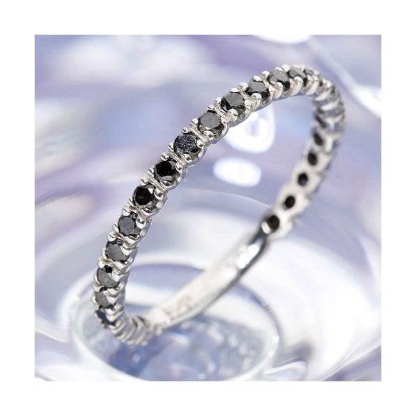 楽天市場】1.0ct ブラック ダイヤモンド エタニティ リング K18