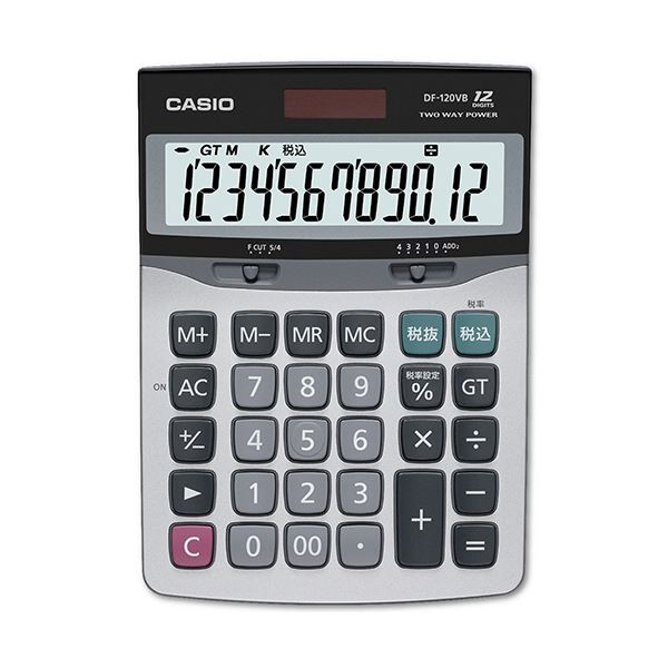 （まとめ） カシオ 卓上電卓 12桁 デスクサイズDF-120VB-N 1台 【×5セット】