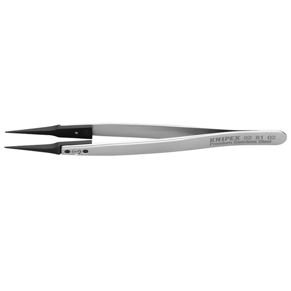 KNIPEX クニペックス ESDチップ交換式ピンセット 直 全長×幅×高さ130×10×17mm 9281-02 工具 ツール DIY 作業工具