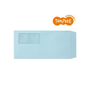 TANOSEE 窓付封筒 ワンタッチテープ付 長3 80g/m2 ブルー 業務用パック 1箱(1000枚)｜aline