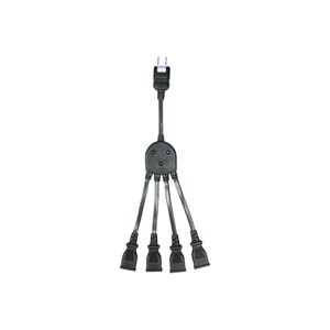 （まとめ）朝日電器 ELPA 4分配コード W-X1200NB（DG）【×3セット】