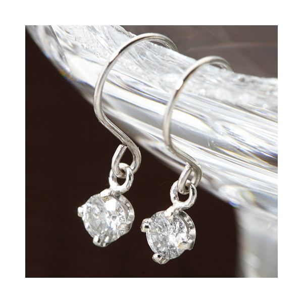 PT900 計0.2ctダイヤモンドピアス フックピアス(プラチナ)|aline