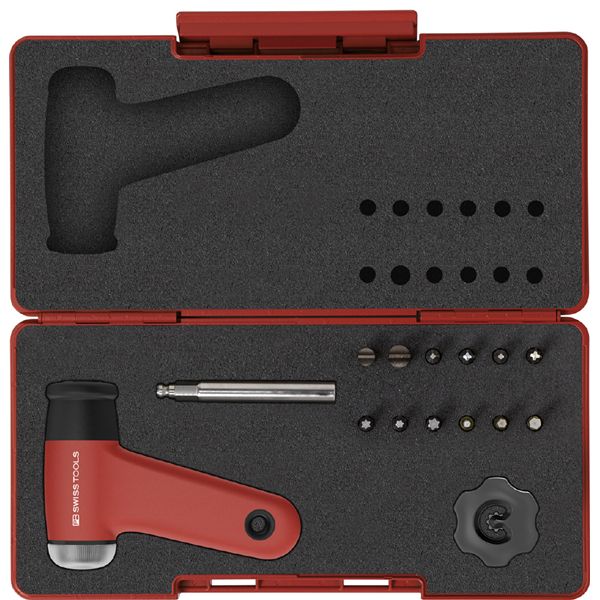 PB SWISS TOOLS ピービースイスツールズ 14点組 レバーグリップ C6ドライバービット付トルクドライバーセット ケース付 トルク設定範囲 Nm 3.2-16.0 8326.SETB1