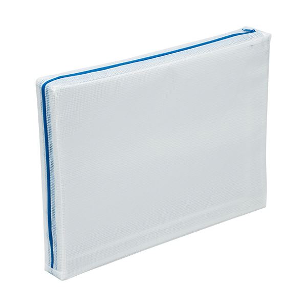 （まとめ）マグエックス メッシュケース マチありA3 青 MMCL-A3 1セット(10枚)【×3セット】