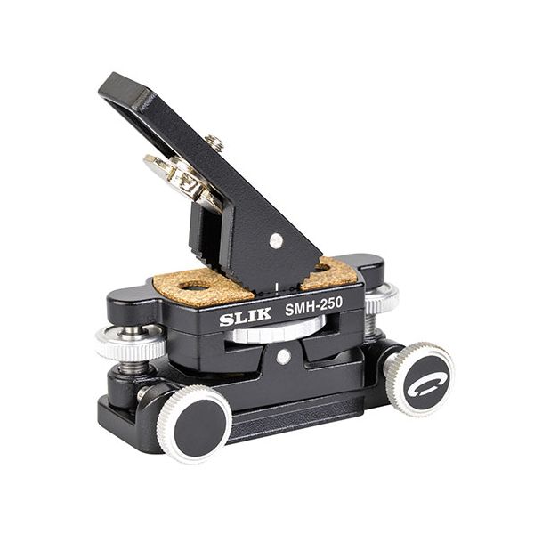 スリック SLIK SMH-250 微動方式押しねじ式の2軸微動雲台。高度補助ウェッジ付属 SMH-250