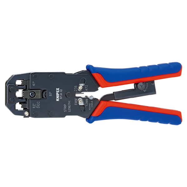 KNIPEX クニペックス ウエスタンプラグ 圧着ペンチ 4/6/8ピン コンフォート 全長200mm パック入 9751-12SB 工具 ツール DIY|aline