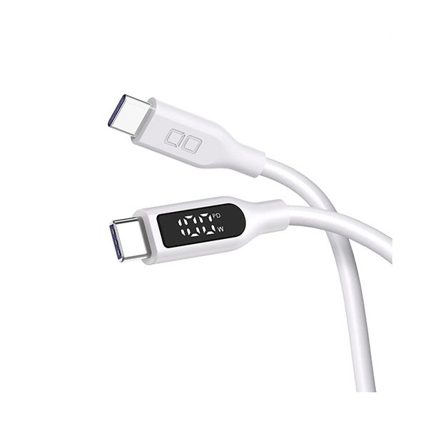 （まとめ） CIO CtoC液晶付きシリコンケーブル 2m ホワイト CIO-SL-SC-CC2-WH 1本 【×2セット】